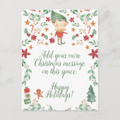 Briefkaart voor kerstmis Elf Boy (Voorkant)