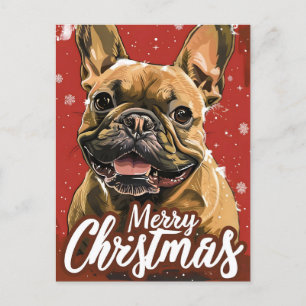 Briefkaart voor kerstmis in Franse Bulldog