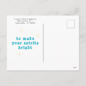 Briefkaart voor kerstmis met een grote kaas (Achterkant)