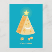 Briefkaart voor kerstmis met een grote kaas (Voorkant)