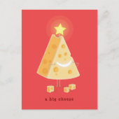 Briefkaart voor kerstmis met een grote kaas (Voorkant)