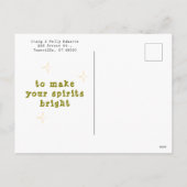 Briefkaart voor kerstmis met een grote kaas (Achterkant)