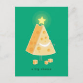 Briefkaart voor kerstmis met een grote kaas (Voorkant)