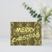 Briefkaart voor kerstmis met mousserend gulden lic (Staand voorkant)