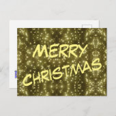 Briefkaart voor kerstmis met mousserend gulden lic (Voorkant / Achterkant)