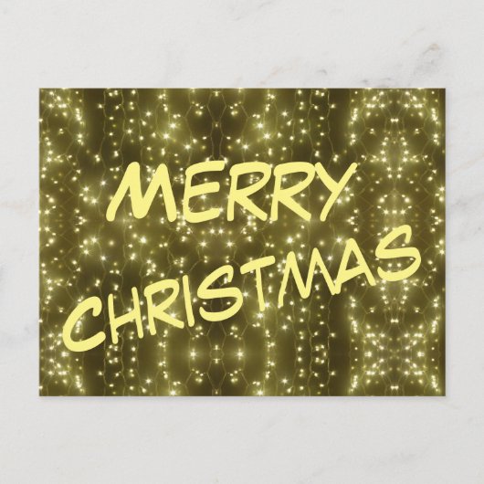 Briefkaart voor kerstmis met mousserend gulden lic (Voorkant)