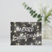 Briefkaart voor kerstmis met mousserend zilver (Staand voorkant)