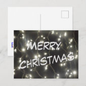 Briefkaart voor kerstmis met mousserend zilver (Voorkant / Achterkant)