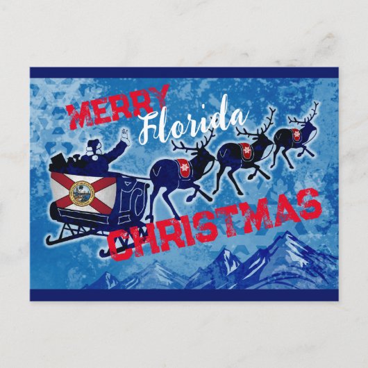 Briefkaart voor kerstmis van Merry Florida (Voorkant)