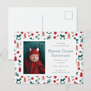 Briefkaart voor kerstpasgeborenen