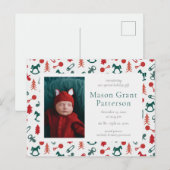 Briefkaart voor kerstpasgeborenen (Voorkant / Achterkant)