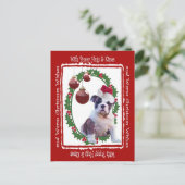 Briefkaart voor kerstpoppen van Bulldog #2 (Staand voorkant)