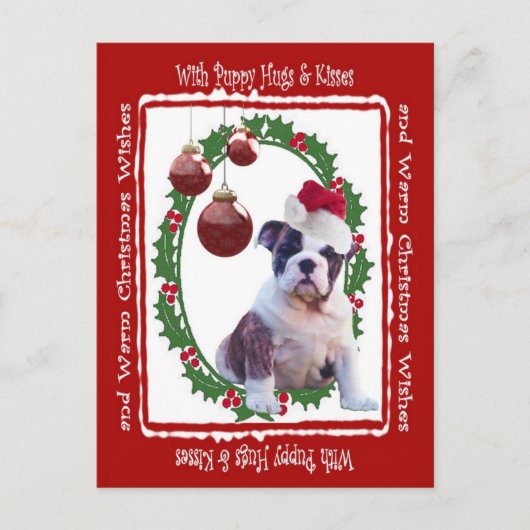 Briefkaart voor kerstpoppen van Bulldog #2 (Voorkant)