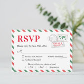 Briefkaart voor kerstreisfeest RSVP-kaart (Staand voorkant)