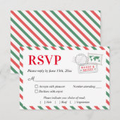 Briefkaart voor kerstreisfeest RSVP-kaart (Voorkant / Achterkant)