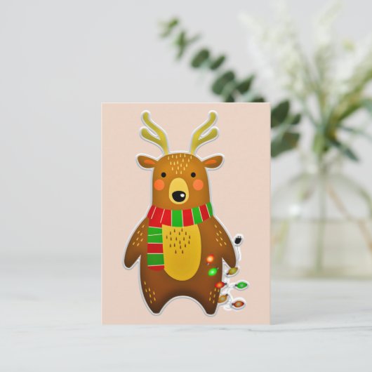 briefkaart voor kerstrendieren (Staand voorkant)