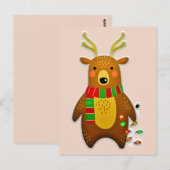 briefkaart voor kerstrendieren (Voorkant / Achterkant)