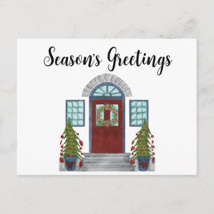 Briefkaart voor kerstvakantie met kerstmis