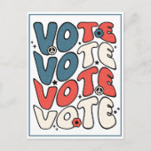 Briefkaart voor kiezers Retro Rood, Wit en Blauw (Voorkant)