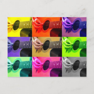 Briefkaart voor kleurenblinde gitaar