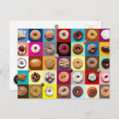 Briefkaart voor kleurrijke donuts (Voorkant / Achterkant)