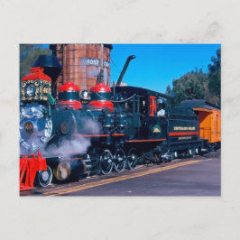 Briefkaart voor kleurrijke treinen