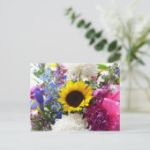 Briefkaart voor kleurrijke zonnebloempitten (Staand voorkant)