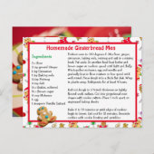 Briefkaart voor koekjesbrood met kerstrecept (Voorkant / Achterkant)