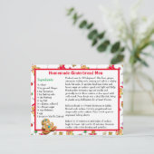 Briefkaart voor koekjesbrood met kerstrecept (Staand voorkant)