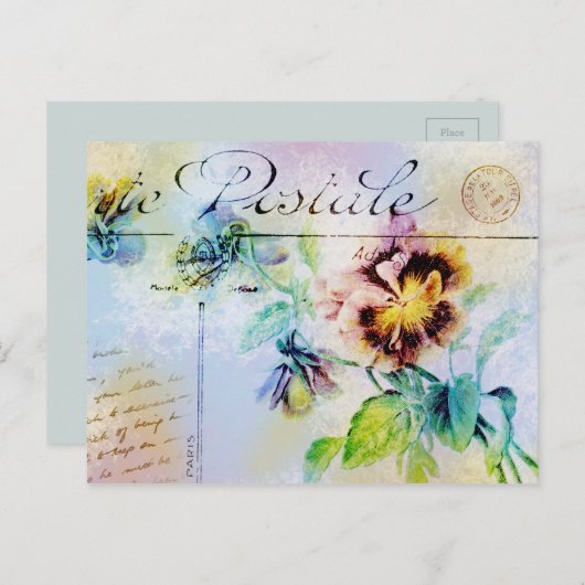  briefkaart voor kunstbloemen (Voorkant / Achterkant)