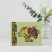 Briefkaart voor  kunstfruitmandje (Staand voorkant)