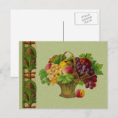 Briefkaart voor  kunstfruitmandje (Voorkant / Achterkant)