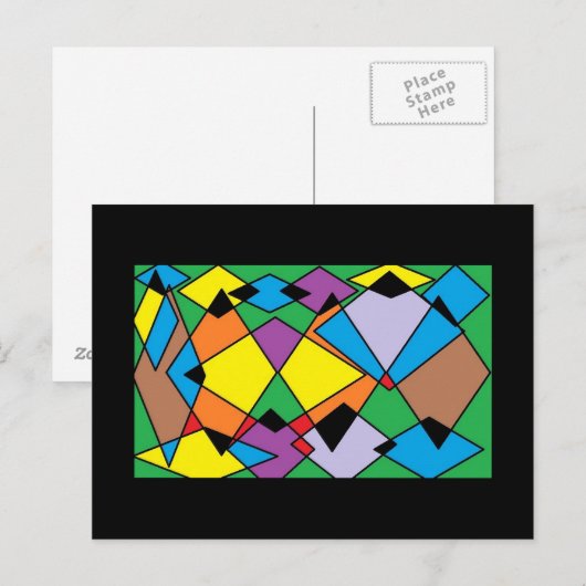 Briefkaart voor kunstmatig diamantontwerp (Voorkant / Achterkant)