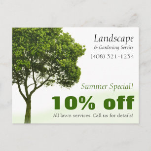 Briefkaart voor Landschap, Lawn of Gardening