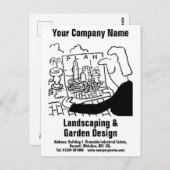 Briefkaart voor landschapsontwerp en tuinontwerp (Voorkant / Achterkant)