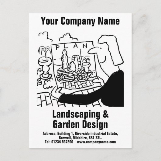 Briefkaart voor landschapsontwerp en tuinontwerp (Voorkant)