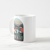 Briefkaart voor landschapsreizen koffiemok (Voorkant links)