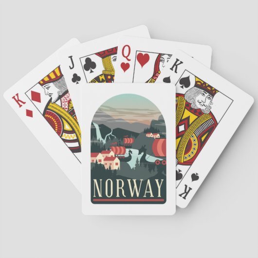 Briefkaart voor landschapsreizen pokerkaarten (Achterkant)