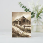 briefkaart voor landwegen "Barn in Browns" (Staand voorkant)