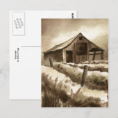 briefkaart voor landwegen "Barn in Browns" (Voorkant / Achterkant)