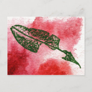 briefkaart voor landwegen "Chewed Cherry Leaf #1"