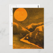 briefkaart voor landwegen "Hunter's Moon #1" (Voorkant / Achterkant)