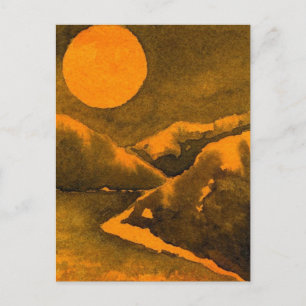 briefkaart voor landwegen "Hunter's Moon #1"