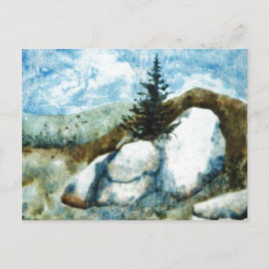 briefkaart voor landwegen "Rocks and Pine" (Voorkant)
