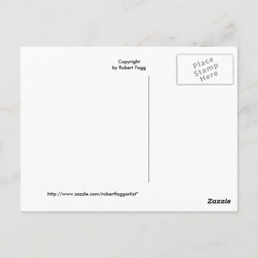 briefkaart voor landwegen "Roze en gele ochtend" (Achterkant)