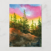 briefkaart voor landwegen "Roze en gele ochtend" (Voorkant)