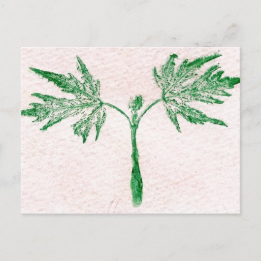 briefkaart voor landwegen "Winter Leaf #3" (Voorkant)