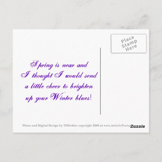 Briefkaart voor lentes en vlinders (Achterkant)