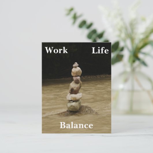 Briefkaart voor levensbalans werken (Staand voorkant)