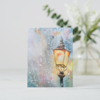 Briefkaart voor lichte kerst met waterkleurige kle